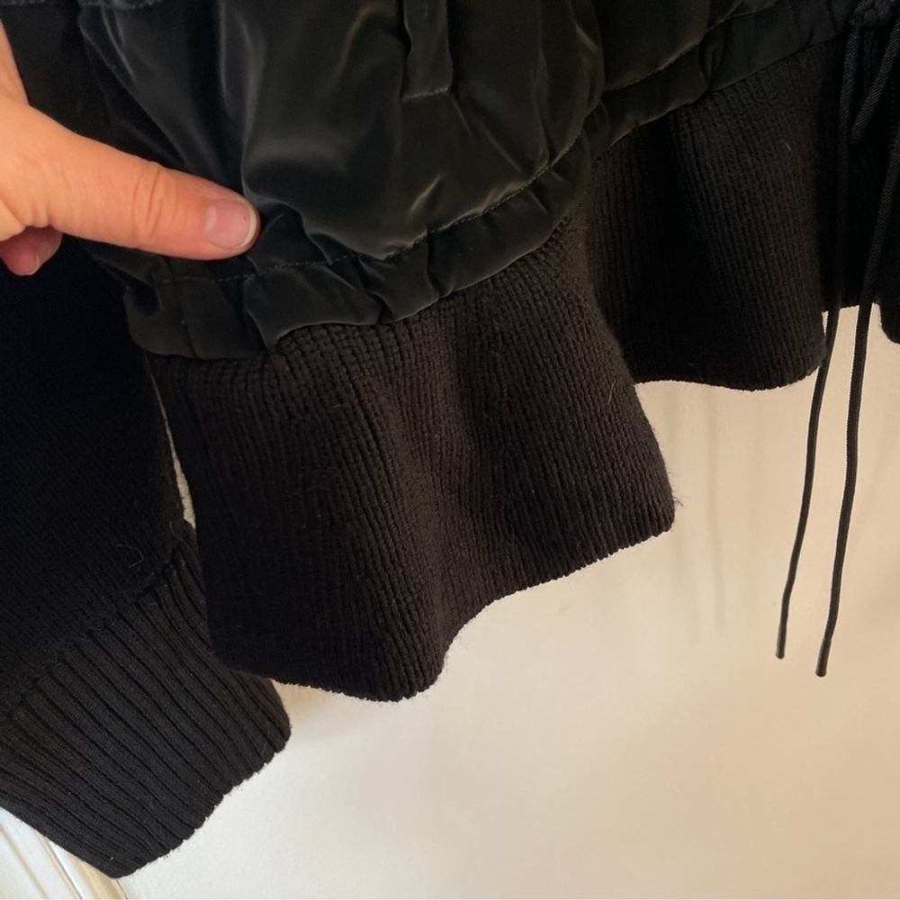 Athleta Hanover Hybrid Black Peplum Primaloft Zip-up Quilted Puffer Jacket 1X - Picture 8 of 12